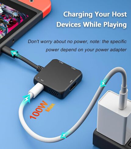 محول USB C Hub HDMI، محول 4 في 1 USB C إلى HDMI 4K مع PD 100W، USB 3.0 5 جيجابت في الثانية لأجهزة MacBook وiPad Pro وXPS وSurface ومحطة إرساء التلفزيون للتبديل/Steam Deck Dock in Saudi Arabia