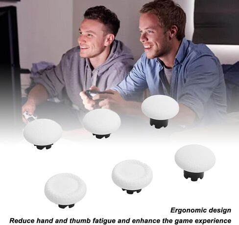 Thumbstick Caps Replacement Kit for Edge, Pro Elite, Pro, X Box Series Controllers, 6 Thumb Stick Grip Caps+2 Replacement Thumbstick (White) in Saudi Arabia