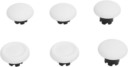 Thumbstick Caps Replacement Kit for Edge, Pro Elite, Pro, X Box Series Controllers, 6 Thumb Stick Grip Caps+2 Replacement Thumbstick (White) in Saudi Arabia
