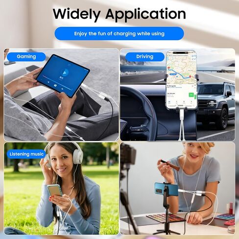 محول صوت وشحن 1 إلى 2 USB-C، يدعم الشحن والاستماع إلى الموسيقى، ونقل البيانات بسرعة 480 ميجابت في الثانية، مناسب لسلسلة iPhone 16/15، وiPad، وMacBook، وGalaxy S24/S23، وما إلى ذلك (رمادي) in Saudi Arabia
