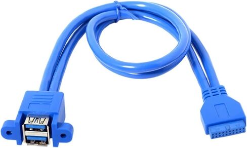 USB 3.0 أنثى 2 منفذ إلى USB 3.0 20pin 19pin أنثى اللوحة الأم جبل مهائي كابلات مع المسمار 50 سنتيمتر in Saudi Arabia