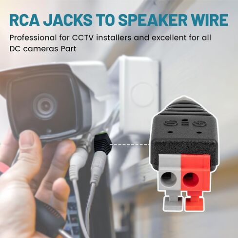 كابل سلك مكبر الصوت من NuIth إلى مقبس محول موصل RCA ذكر الصوت، محول صوت طرفي RCA ذكر إلى ضغط زنبركي، محول سلك مكبر صوت راديو/فيديو بدون لحام (10 عبوات) in Saudi Arabia