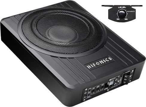 Hifonics Brutus BW-110A - مضخم صوت مدمج بقدرة 800 واط أسفل مقعد السيارة والشاحنة، مضخم صوت منخفض مع جهاز تحكم عن بعد ومجموعة قياس 4 زرقاء وحزمة حامل هاتف مغناطيسي الجاذبية، أسود in Kuwait
