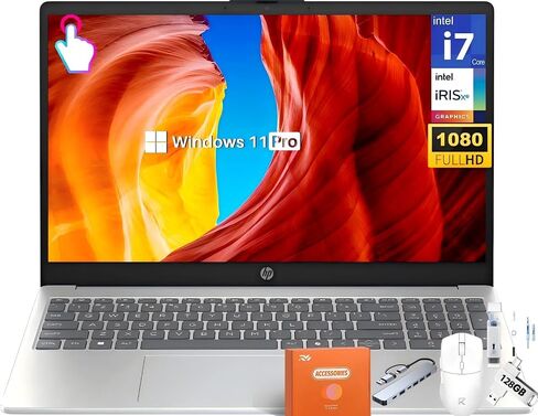 HP 15.6" FHD Touchscreen Business Laptop, Intel 10-Core i7-1355U(up to 5.0 GHz), 32 GB RAM, 1 TB SSD, Intel Iris Xe Graphics, Wi-Fi 6, HD Camera, HDMI, Fast Charge, Microsoft Copilot, Windows 11 Pro in Saudi Arabia