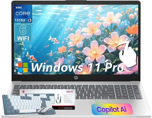 HP 2025 15.6" Touchscreen Laptop, 32GB RAM 1TB SSD Windows 11 Pro, 13th Gen Intel Core i3-1315U (Up to 4.5GHz), Wi-Fi 6, 15.6" LED, AI Copilot, Type-c with Patented KB Kit in Saudi Arabia