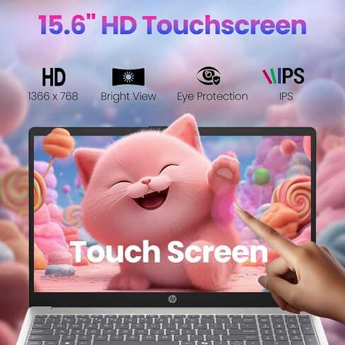 HP 2025 15.6" Touchscreen Laptop, 32GB RAM 1TB SSD Windows 11 Pro, 13th Gen Intel Core i3-1315U (Up to 4.5GHz), Wi-Fi 6, 15.6" LED, AI Copilot, Type-c with Patented KB Kit in Saudi Arabia