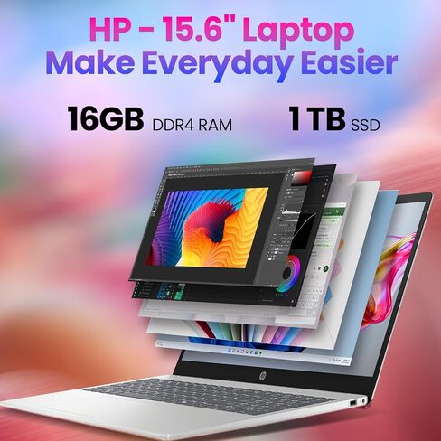 HP 2025 15.6" Touchscreen Laptop, 32GB RAM 1TB SSD Windows 11 Pro, 13th Gen Intel Core i3-1315U (Up to 4.5GHz), Wi-Fi 6, 15.6" LED, AI Copilot, Type-c with Patented KB Kit in Saudi Arabia