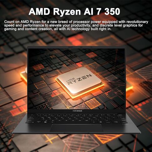 كمبيوتر محمول ASUS Zenbook 14 مقاس 14 بوصة WUXGA Lumina OLED Touch (100% DCI-P3، 500nits HDR) AMD 8-core Ryzen AI 7 350 (ما يصل إلى 50 قطعة علوية) ذاكرة وصول عشوائي 32 جيجابايت و1 تيرابايت SSD لمنشئ الأعمال الاحترافية Win11 ICP Hub مع Copilot AI in Kuwait