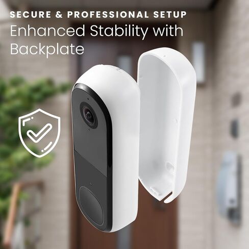 Wasserstein Power Adapter (5.2V 2A) with L-Shaped USB-C Cable (26ft.) & Backplate - Compatible with Arlo Video Doorbell 2K (2nd Generation) (White) (Doorbell NOT Included) in Saudi Arabia