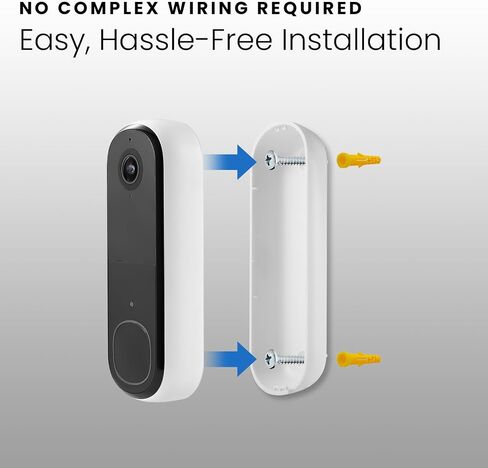 Wasserstein Power Adapter (5.2V 2A) with L-Shaped USB-C Cable (26ft.) & Backplate - Compatible with Arlo Video Doorbell 2K (2nd Generation) (White) (Doorbell NOT Included) in Saudi Arabia