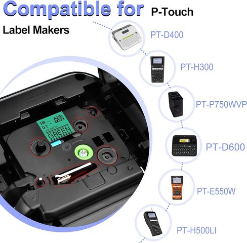20 حزمة متوافقة مع شريط الملصقات Brother Ptouch TZe741 TZ741 18 مم 0.7 بوصة أسود على أخضر مصفح TZe-741 TZ-741 TZe TZ لشريط PT-1830SC PT-1830VP PT-18R PT-18RKT PT-1900 PT-1900C in Kuwait