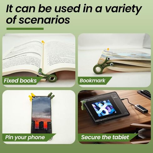 حامل كمبيوتر محمول على شكل حلزون، حامل شاشة صغير الحجم ومحمول، أداة مكتب بلاستيكية متعددة الأغراض لأجهزة الكمبيوتر المحمول والكمبيوتر اللوحي والهاتف والكتب - عبوتان (أصفر + أخضر) in Kuwait