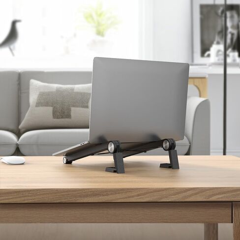 Laptop Riser Stand Portable - Foldable Ergonomic Computer & Notebook Stand Holder for Desk, Height Adjustable Lift, Compatible with MacBook Air Pro, Dell XPS, HP (10-15.6'') in Saudi Arabia