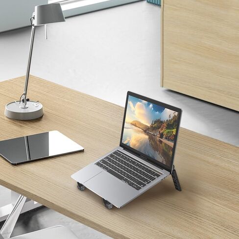 Laptop Riser Stand Portable - Foldable Ergonomic Computer & Notebook Stand Holder for Desk, Height Adjustable Lift, Compatible with MacBook Air Pro, Dell XPS, HP (10-15.6'') in Saudi Arabia