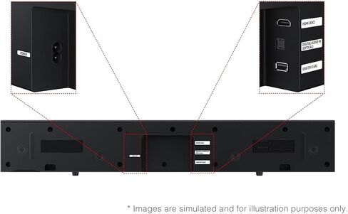شريط صوت Samsung HW-B400 2.0 قناة مع مكبر صوت مدمج، قوس HDMI، جهاز تحكم عن بعد واحد، توسيع الصوت المحيطي، مع كابل HDMI، 110-240 فولت in Saudi Arabia