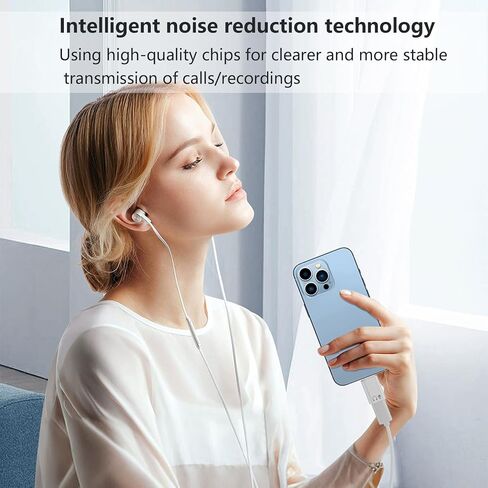 محول صوت USB C إلى Lightning، محول USB C ذكر إلى Lightning أنثى لسماعات الرأس HiFi يدعم المكالمات/الاستماع إلى الموسيقى/جهاز التحكم عن بعد/الميكروفون (أبيض) in Kuwait
