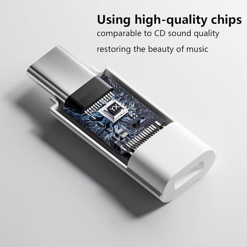 محول صوت USB C إلى Lightning، محول USB C ذكر إلى Lightning أنثى لسماعات الرأس HiFi يدعم المكالمات/الاستماع إلى الموسيقى/جهاز التحكم عن بعد/الميكروفون (أبيض) in Kuwait