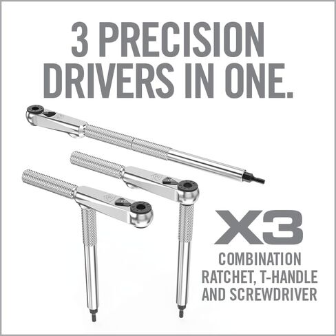 Real Avid Smart-Torq & X3 Driver Kit - Adjustable Limiter 15-65 In-Lbs, 3-in-1 X3 Driver Ratchet, T-Handle, Screwdriver, 12 Bits in a Compact Case in Saudi Arabia