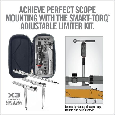 Real Avid Smart-Torq & X3 Driver Kit - Adjustable Limiter 15-65 In-Lbs, 3-in-1 X3 Driver Ratchet, T-Handle, Screwdriver, 12 Bits in a Compact Case in Saudi Arabia