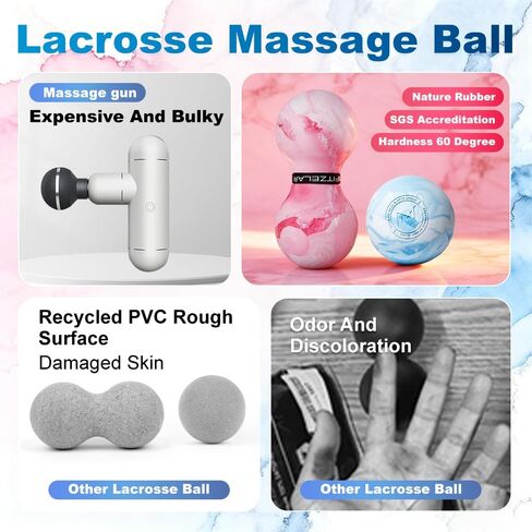 2PCS Massage Lacrosse Balls for Myofascial Release, SGS Certification, Massage Deep Tissue for Foot Back Shoulder Feet, Trigger Point Therapy, Relieving Muscle Pain (2 Pieces) in Saudi Arabia