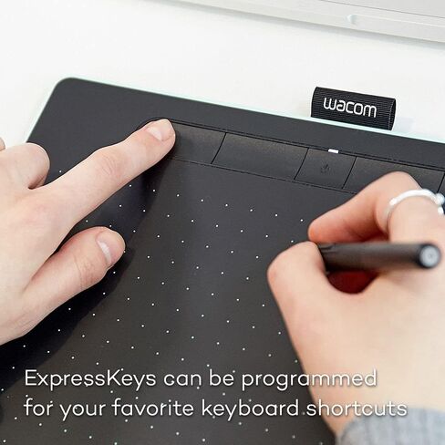 Wacom UCTL4100WLK0 Intuos Creative Wireless Pen Graphic Tablet Bluetooth - حزمة صغيرة باللون الأسود مع حزمة حماية محسنة CPS لمدة عام واحد (متجددة) in Saudi Arabia