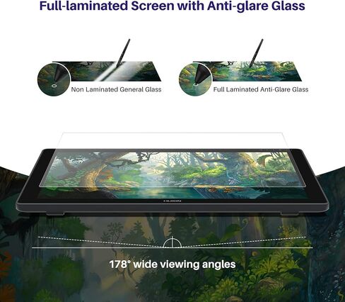 تابلت رسم جرافيك HUION Kamvas 24 Plus 2.5K QHD مع شاشة، شاشة رسم QD مغلفة بالكامل 140% sRGB مع قلمين خاليين من البطارية للكمبيوتر الشخصي، Mac، Android، شاشة عرض قلم 23.8 بوصة in Saudi Arabia