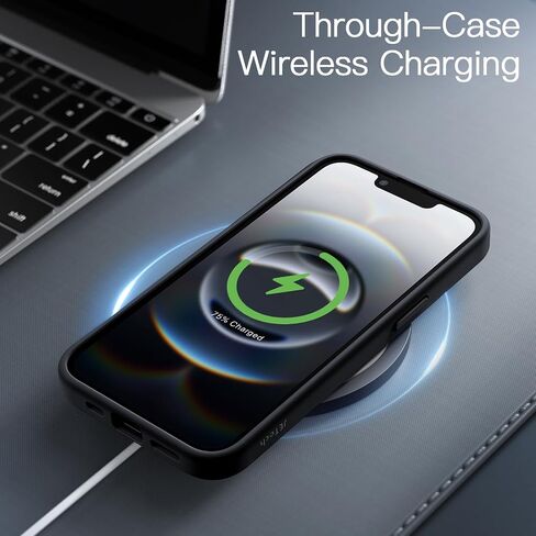 حافظة JETech غير لامعة لهاتف iPhone 16e 6.1 بوصة 2025، حماية من السقوط بدرجة عسكرية مقاومة للصدمات، غطاء هاتف خلفي شفاف بلوري، مضاد لبصمات الأصابع (أسود) in Kuwait