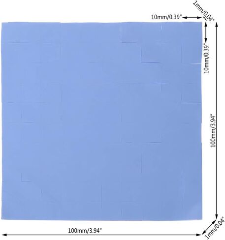 100Pcs 100mmx100mmx1mm Thermal Pad GPU CPU Heatsink Cooling Silicone Pad for PC Computer Accessories in Saudi Arabia