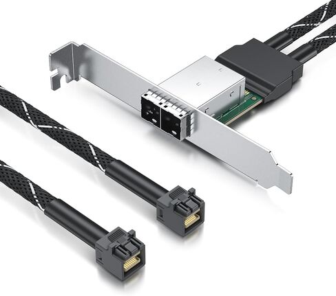 MiniSAS HD Extender Cable - 2 Channel SFF-8087 to SFF-8644 (0.5m, 30AWG) - Includes Full & Low Profile Brackets - High-Speed Data Transfer for Servers & Storage in Saudi Arabia