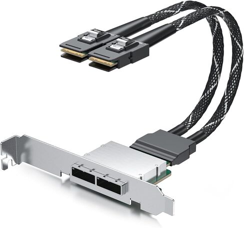 MiniSAS HD Extender Cable - 2 Channel SFF-8087 to SFF-8644 (0.5m, 30AWG) - Includes Full & Low Profile Brackets - High-Speed Data Transfer for Servers & Storage in Saudi Arabia