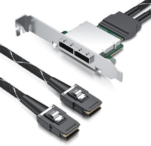 MiniSAS HD Extender Cable - 2 Channel SFF-8087 to SFF-8644 (0.5m, 30AWG) - Includes Full & Low Profile Brackets - High-Speed Data Transfer for Servers & Storage in Saudi Arabia