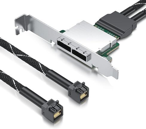 MiniSAS HD Extender Cable - 2 Channel SFF-8087 to SFF-8644 (0.5m, 30AWG) - Includes Full & Low Profile Brackets - High-Speed Data Transfer for Servers & Storage in Saudi Arabia