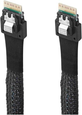 SFF-8654 Slim S/AS يستهدف كابل PCI-E Slimline S/AS 4.0 SFF-8654 4i 38pin Host M1ni S/AS (0.5 متر) in Saudi Arabia