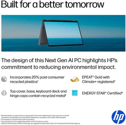 HP OmniBook X Flip 2-in-1 Laptop, 16" WUXGA Touchscreen, Intel Ultra 5 226V 8 Cores, Intel Arc Graphics 130V, 16GB LPDDR5+ 512GB SSD, Win11 Home, HDMI 2.1, Wi-Fi 6E, Thunderbolt 4, Backlit Keyboard in Saudi Arabia