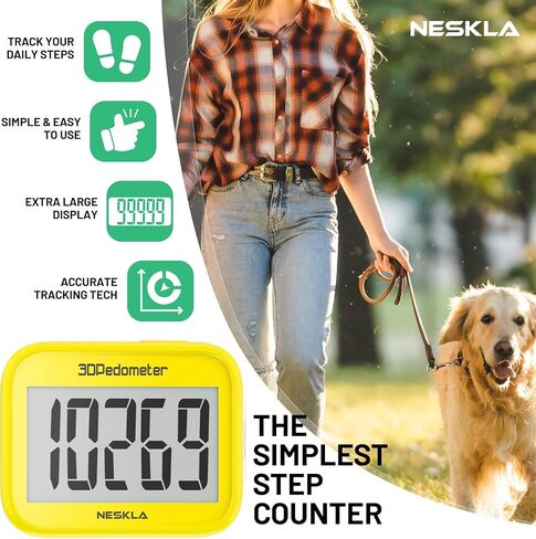 3D Pedometer for Walking, Simple Step Counter with Large Digital Display, Step Tracker with Removable Clip Lanyard, Accurately Track Steps for Men Women Kids Adults Seniors-Sky Blue in Saudi Arabia