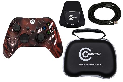 حزمة وحدة تحكم Custom Controllerzz - تتضمن وحدة تحكم لاسلكية مخصصة لأجهزة Xbox Series X/S وXbox One والكمبيوتر الشخصي وكابل USB-C المضفر وحامل وحدة التحكم وحقيبة حماية عالمية in Kuwait