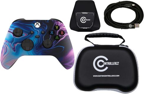 Custom Controllerzz Controller Bundle – Includes Custom Wireless Controller for Xbox Series X/S, Xbox One, PC & Braided USB-C Cable, Controller Stand, & Universal Protective Case in Saudi Arabia
