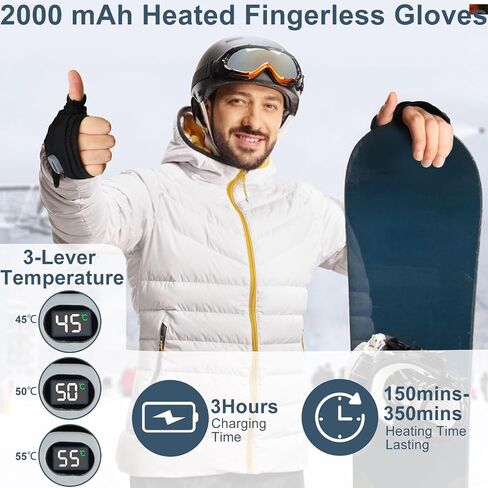 Heated Gloves for Women,Portable Heating Gloves with Digital Display,Rechargeable Heated Gloves in Saudi Arabia