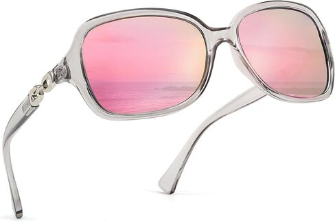 SIPHEW Women's Polarized Sunglasses - Wrap Around Stylish Square Frame w UV Protection Sun Glasses for Women in Kuwait