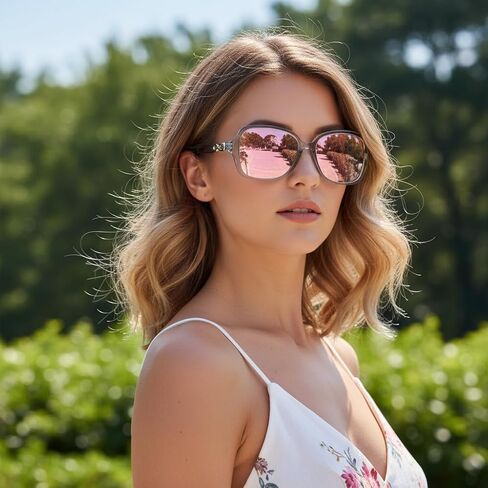 SIPHEW Women's Polarized Sunglasses - Wrap Around Stylish Square Frame w UV Protection Sun Glasses for Women in Kuwait