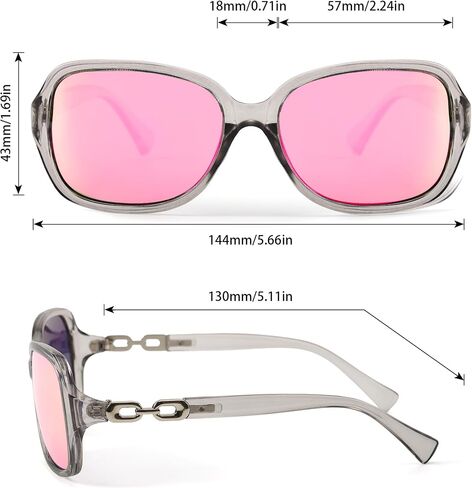 SIPHEW Women's Polarized Sunglasses - Wrap Around Stylish Square Frame w UV Protection Sun Glasses for Women in Kuwait