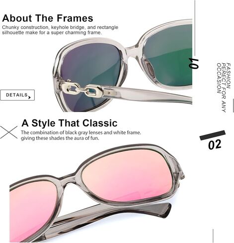 SIPHEW Women's Polarized Sunglasses - Wrap Around Stylish Square Frame w UV Protection Sun Glasses for Women in Kuwait