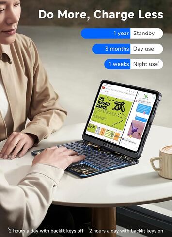 حافظة لوحة مفاتيح لجهاز iPad 9th 10.2 ich (الجيل السابع والثامن والتاسع) حافظة لوحة مفاتيح شفافة تدور بزاوية 360 درجة مع لوحة تتبع متعددة اللمس ولوحة مفاتيح بإضاءة خلفية بـ 7 ألوان لجهاز iPad 9th/8th/7th Gen مقاس 10.2 بوصة in Saudi Arabia
