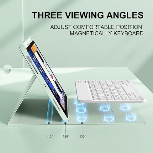 Keyboard Case for iPad Air 11 Inch (M3/M2) 2025/2024, iPad Air 5th/4th Generation 10.9 Inch 2022/2020, Detachable Wireless Bluetooth Keyboard Built-in Right Side Pencil Holder, Blue in Kuwait