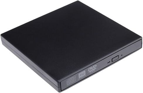USB 2.0 External CD DVD Burner Drive for Laptop Black Portable CD Reader Rewriter Slim Design High-Speed Data Transfer in Saudi Arabia