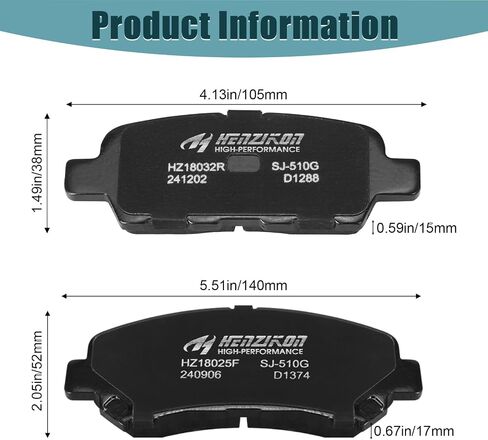 HYFTJYZ Front Ceramic Disc Brake Pads HZ-1375 For Volkswagen Passat Tiguan Audi Q3 Quattro Limited in Kuwait