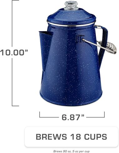 COLETTI Classic Enamel Coffee Percolator Stovetop (Matte Gray, 12 Cup) — The Original Camping Coffee Maker Made Modern — Essential for the Campsite Brewmaster – Camp Coffee Pot in Saudi Arabia