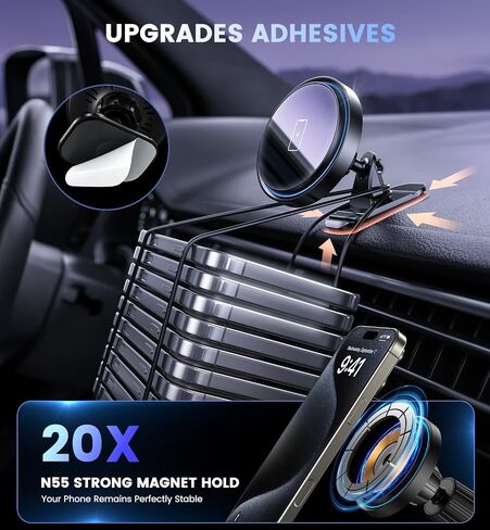 2 Packs Sunglasses Holders for Car Visor - Magnetic Leather Sunglasses Holder and Ticket Card Clip for Car - Car Visor Accessories Adjustable Tightness Suitable for Different Size Eyeglasses (Black) in Saudi Arabia