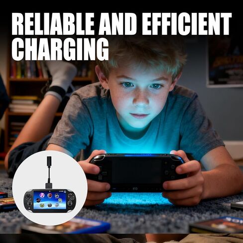 كابل شاحن PS Vita 1000 USB-C، 6.7 بوصة من النوع C أنثى مدخلات الطاقة وسلك مزامنة البيانات متوافق مع سلسلة PS Vita PCH-1000، اتصال PC/PS3/الكمبيوتر المحمول (ليس لجهاز PSV 2000) (أسود وقطعة واحدة) in Kuwait