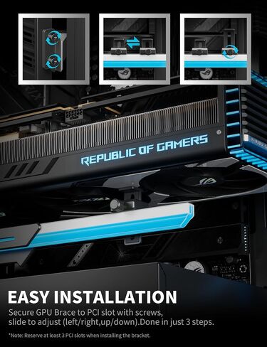بطاقة رسومات upHere 5V 3PIN قابلة للتحكم RGB GPU تدعم حامل بطاقة الفيديو، شريط ARGB مدمج 5V، دعم الطول والارتفاع قابل للتعديل، GL7KC in Saudi Arabia